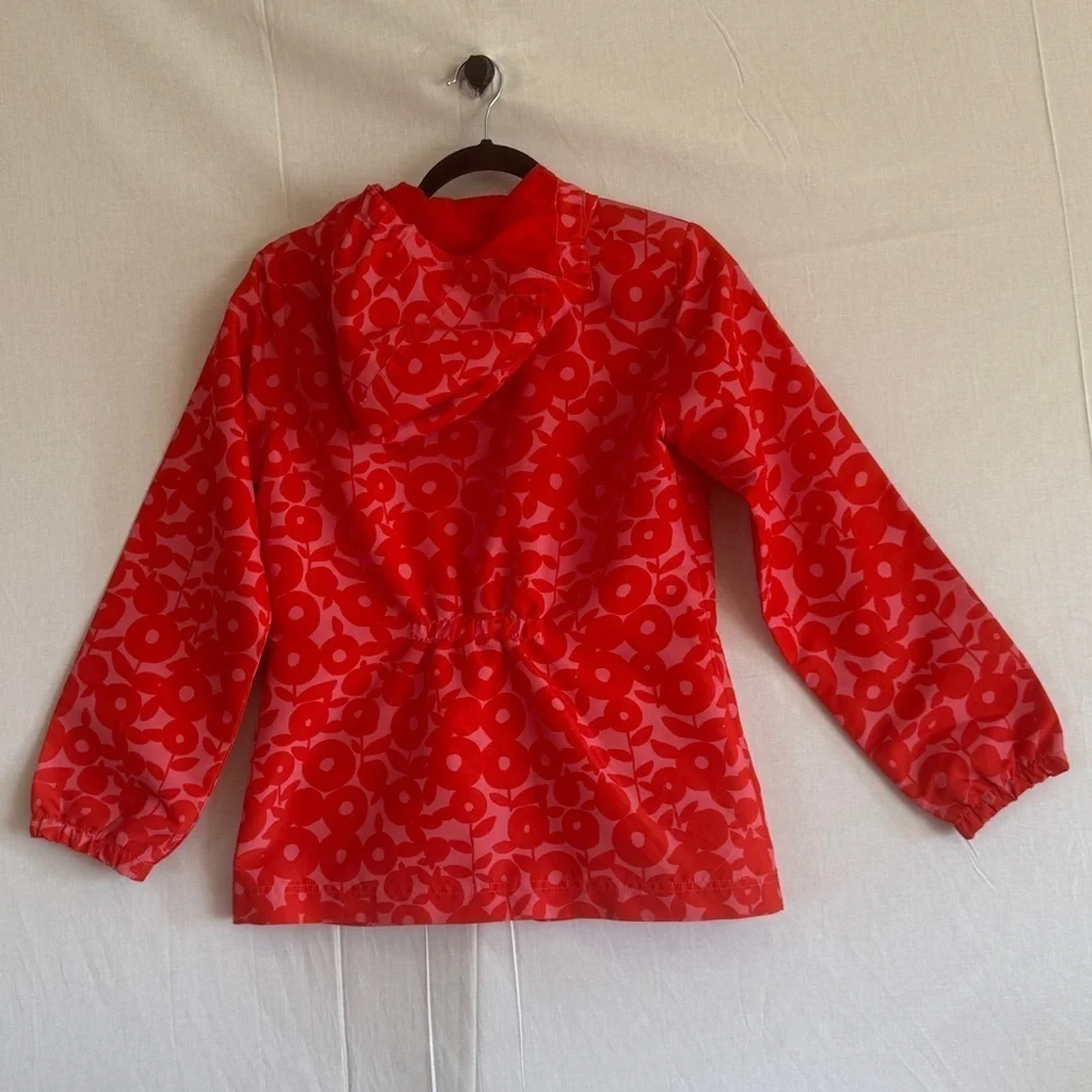 Lands End Red and Pink Floral Jacket Girls Size Large